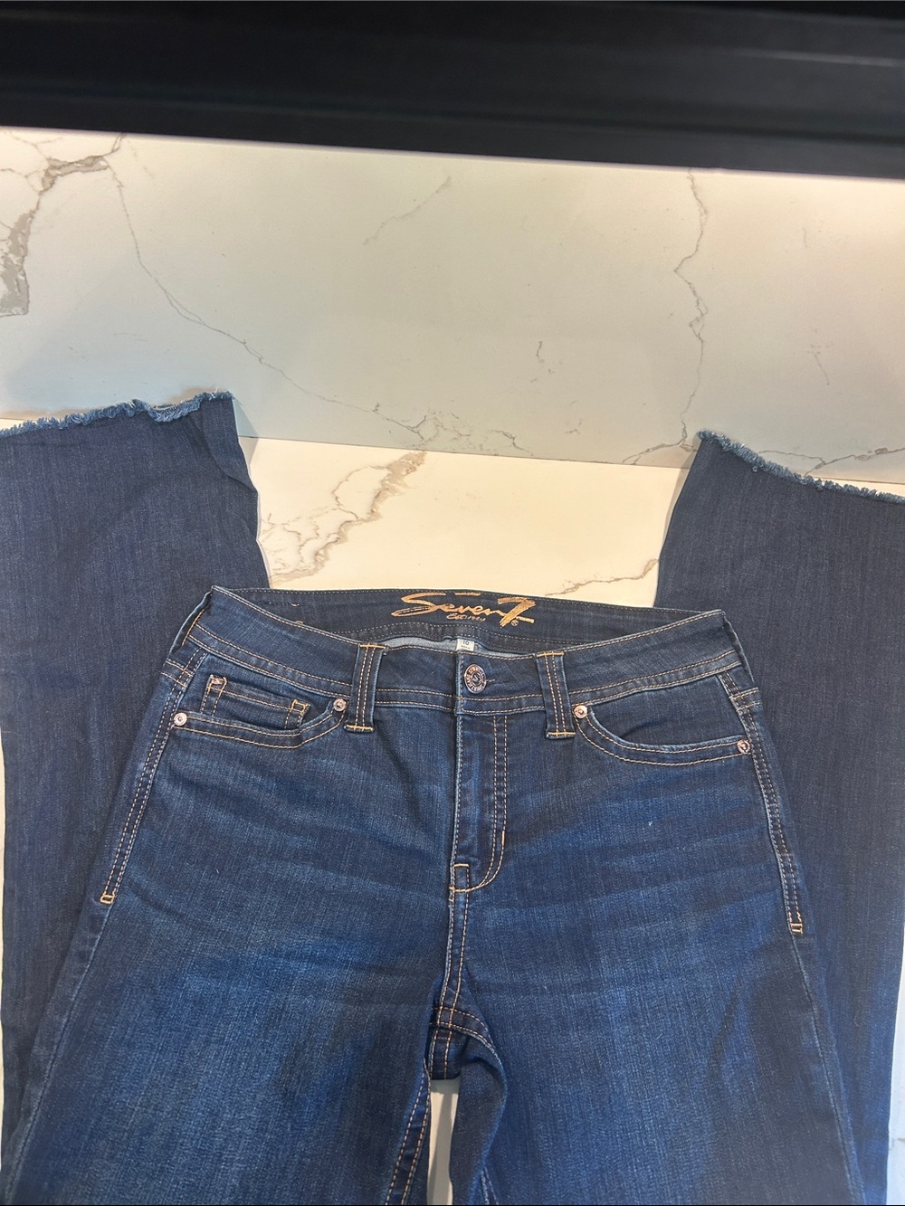 Seven7 High-Rise Dark Blue Women's Jeans
